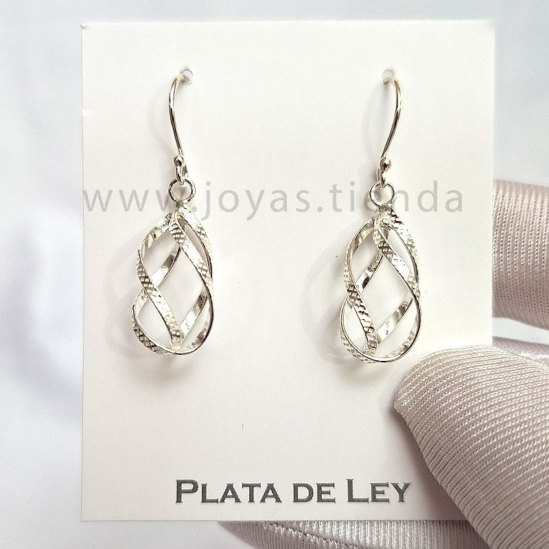 Pendientes de Plata de Ley Espiral Faro