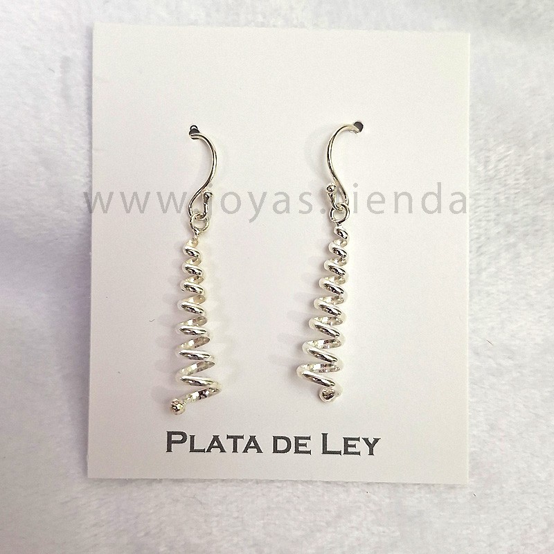 Pendientes de Plata de Ley 925 Espiral Cono