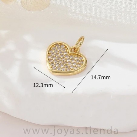 Colgante Corazón Dorado con Circonitas