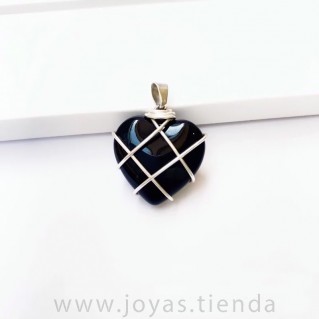 Colgante Corazón Obsidiana Negro