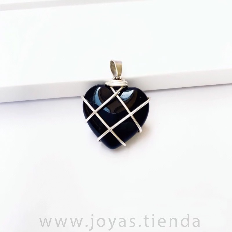 Colgante Corazón Obsidiana Negro Colgante Corazón Obsidiana Negro