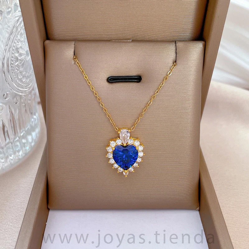 Colgante Corazón Azul Circonitas Colgante Corazón Azul Circonitas