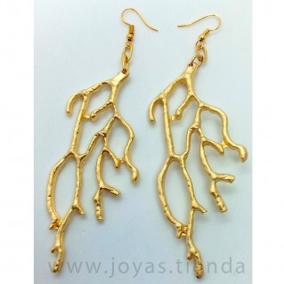 Pendientes Color Oro Rama de Árbol