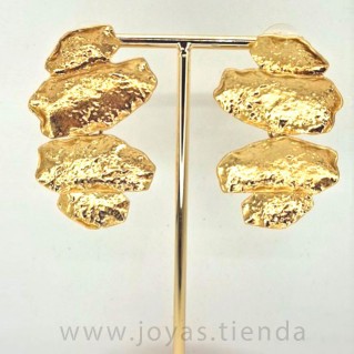 Pendientes Color Oro Silueta Piedras