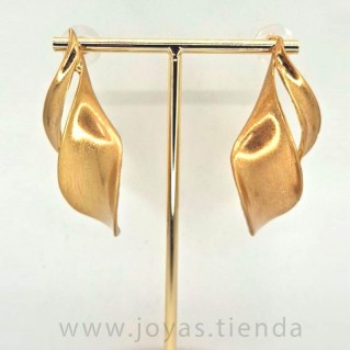 Pendientes Color Oro Dos Hojas Lanceoladas