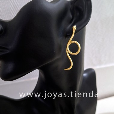 Pendientes Serpiente Dorada busto