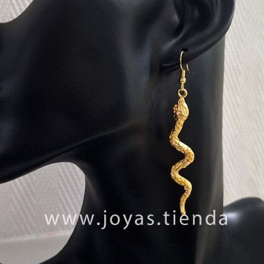 Pendientes Serpiente Dorada Dibujo busto