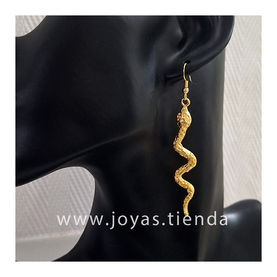 Pendientes Serpiente Dorada Dibujo busto