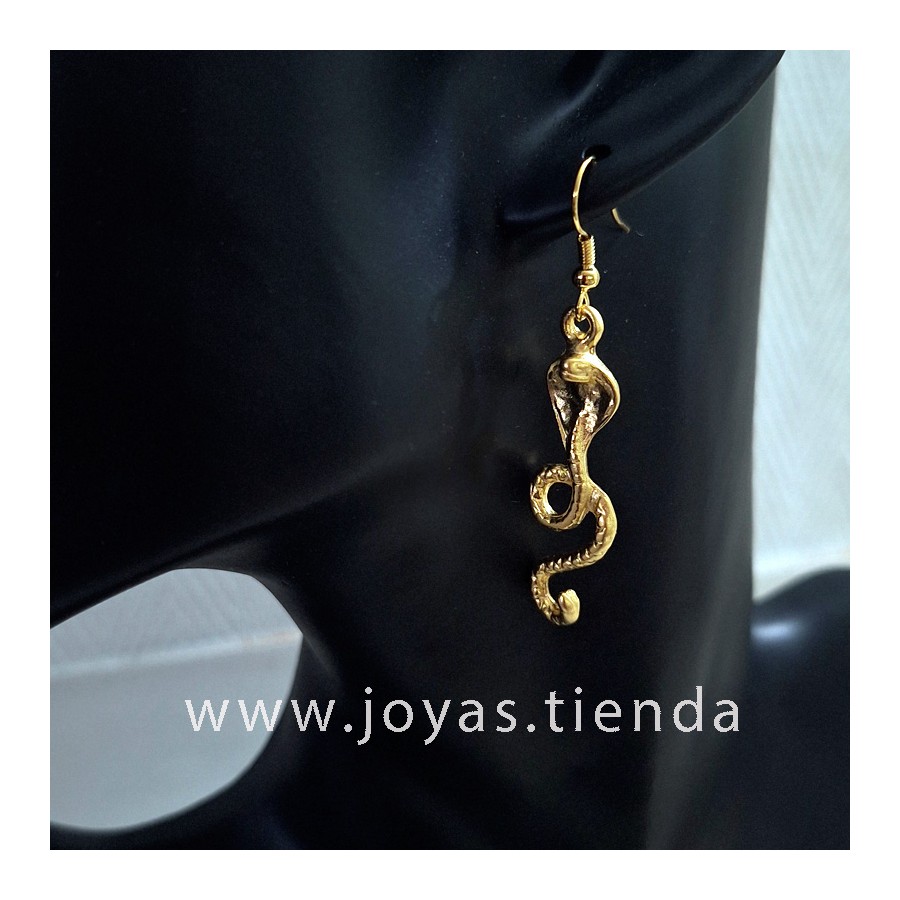 Pendientes Serpiente Cascabel Dorada