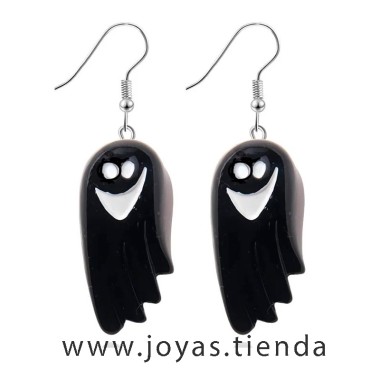 Pendientes Fantasma Gracioso Negro Halloween