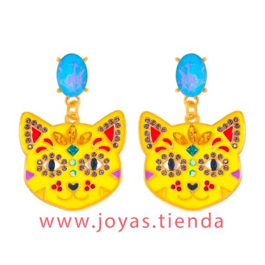 Pendientes Gato Amarillo Halloween