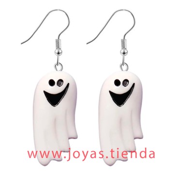 Pendientes Fantasma Divertido Blanco Halloween