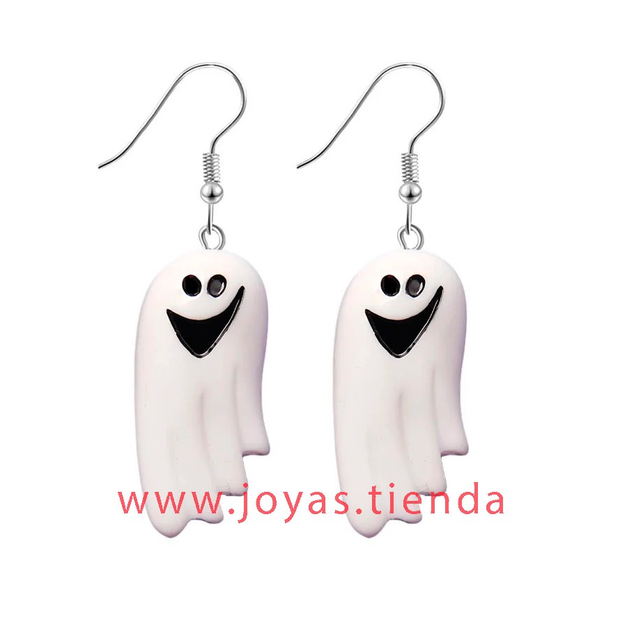 Pendientes Fantasma Divertido Blanco Halloween