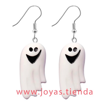 Pendientes Fantasma Divertido Blanco Halloween