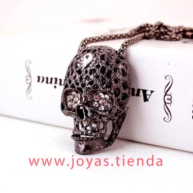 Llavero Calavera Negra Circonitas
