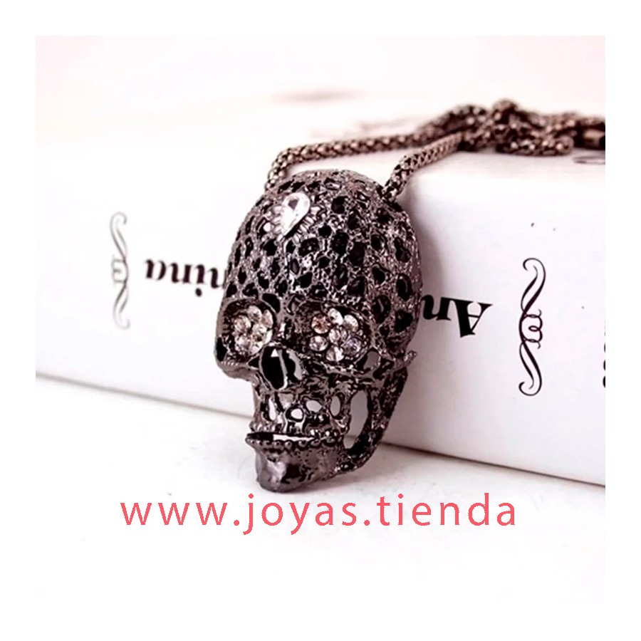 Llavero Calavera Negra Circonitas