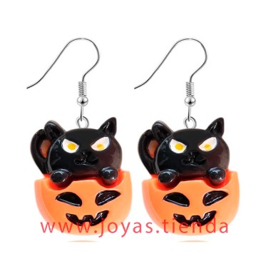 Pendientes Calabaza Gato Halloween