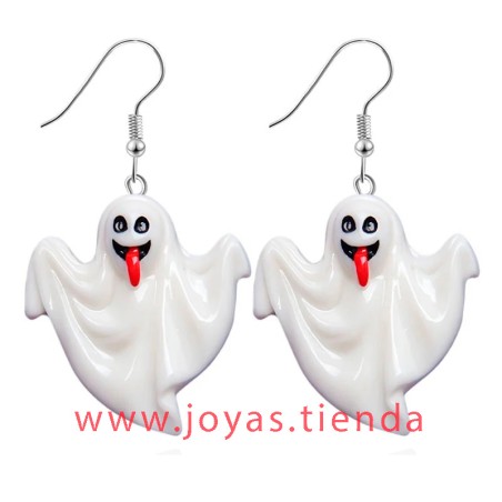 Pendientes Fantasma Blanco Lengua Halloween