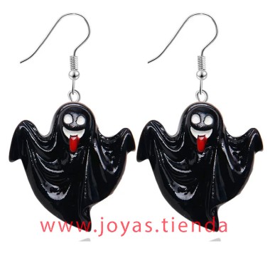 Pendientes Fantasma Negro Lengua Halloween