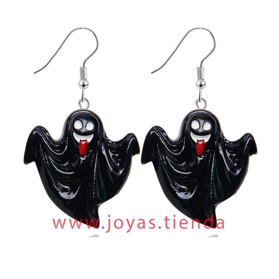 Pendientes Fantasma Negro Lengua Halloween Pendientes Fantasma Negro Lengua Halloween