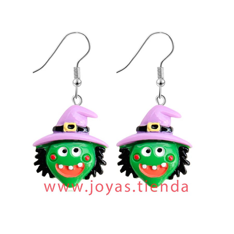Pendientes Bruja Verde Halloween