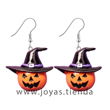 Pendientes Calabaza Gorro Negro Halloween