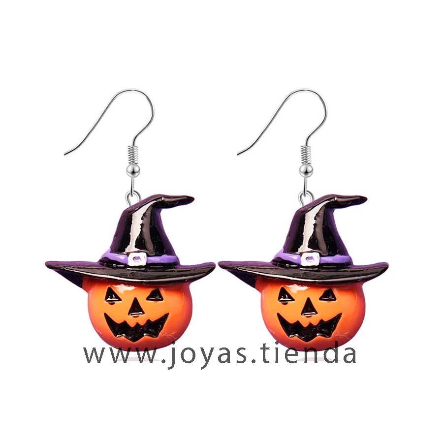 Pendientes Calabaza Gorro Negro Halloween
