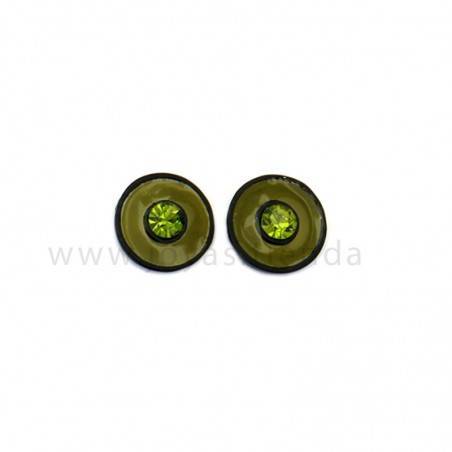Pendientes Multi Redondos Black Verdes
