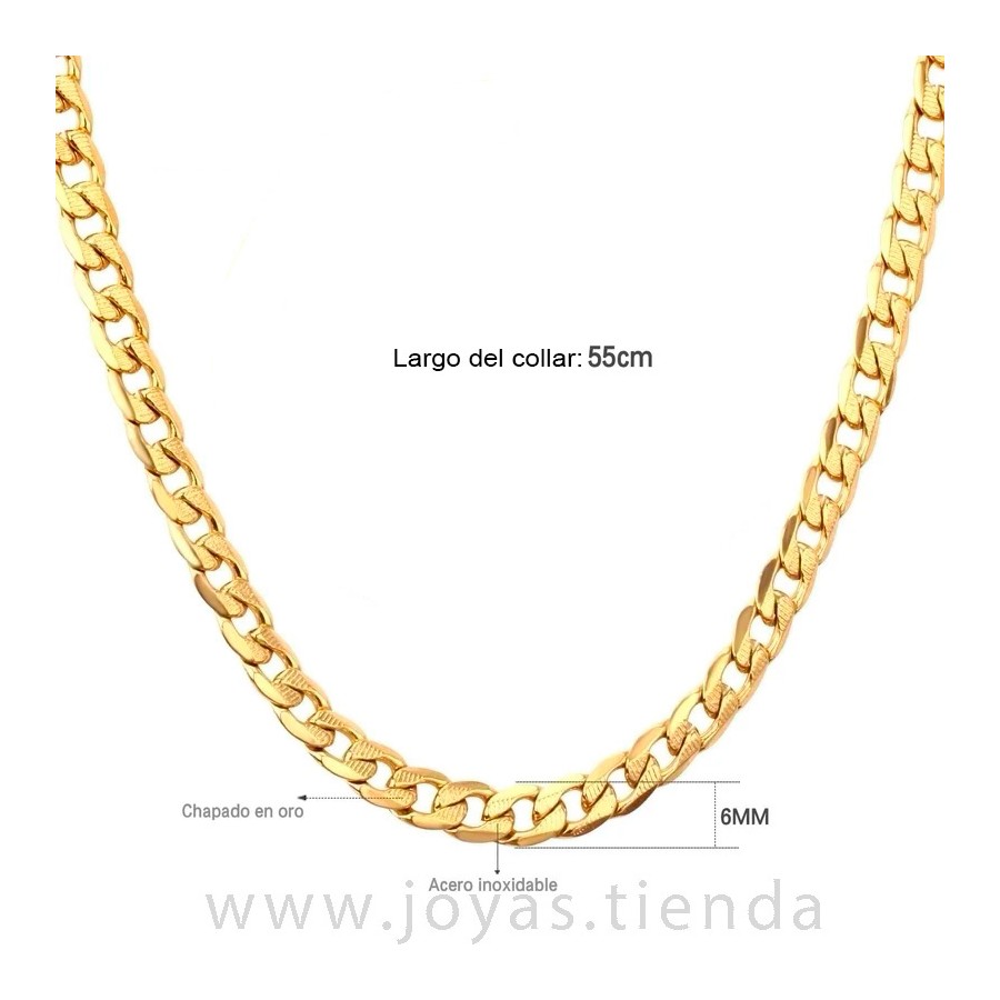 Collar de Cadena Plana Dorada 55cm Collar de Cadena Plana Dorada 55cm