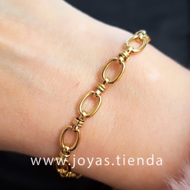 Pulsera de Cadena Eslabones Dorada 6 mm