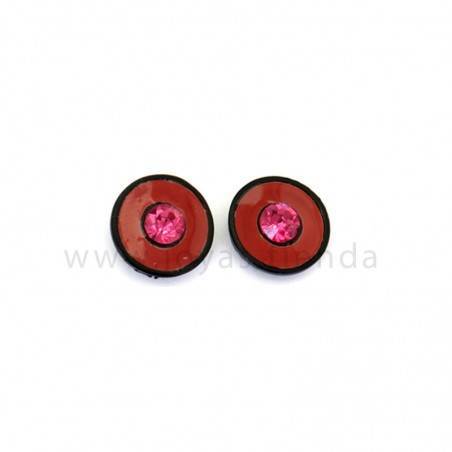 Pendientes Multi Redondos Black Rojos