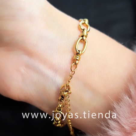 Pulsera de Eslabones Ovalados Dorada
