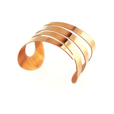 Brazalete ancho en acero chapado rosa