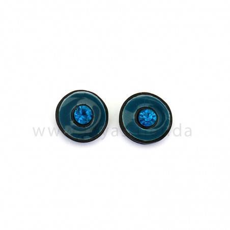 Pendientes Multi Redondos Black Azules