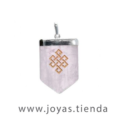Colgante de Cuarzo Rosa Nudo Infinito