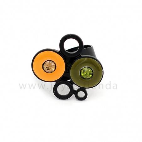Anillo Multi Black Amarillo