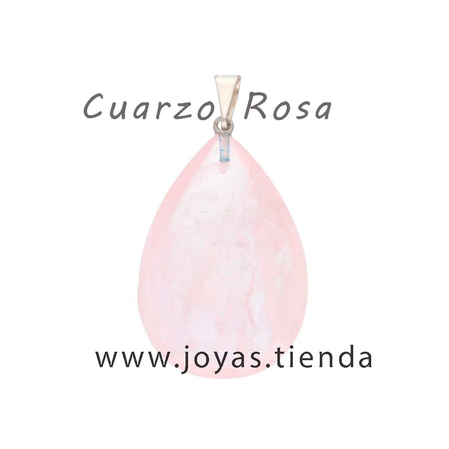 Colgante Gota de Cuarzo Rosa