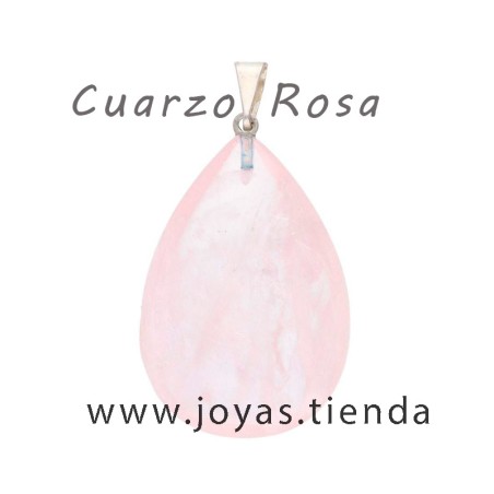 Colgante Gota de Cuarzo Rosa