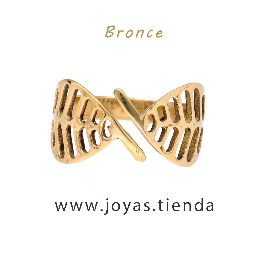 Anillo de Bronce Doble Hoja
