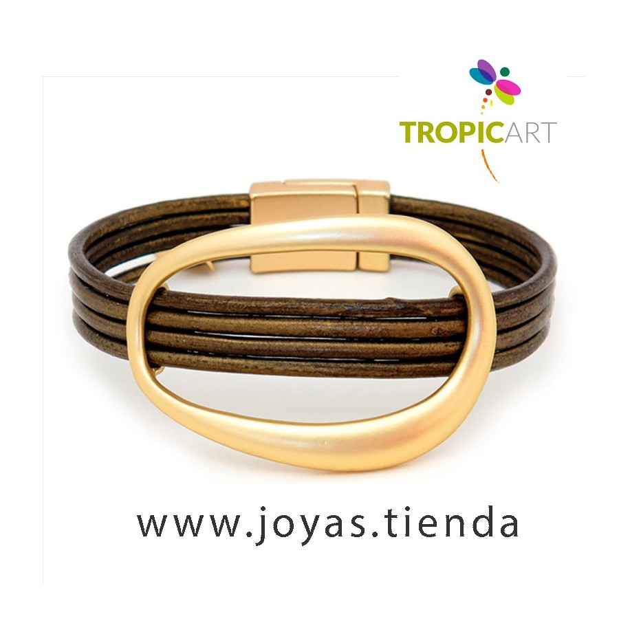 Pulsera Sven Marrón y Dorada