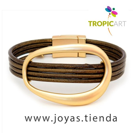 Pulsera Sven Marrón y Dorada
