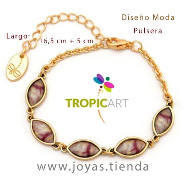 Pulsera Elisa Dorado y Burdeos