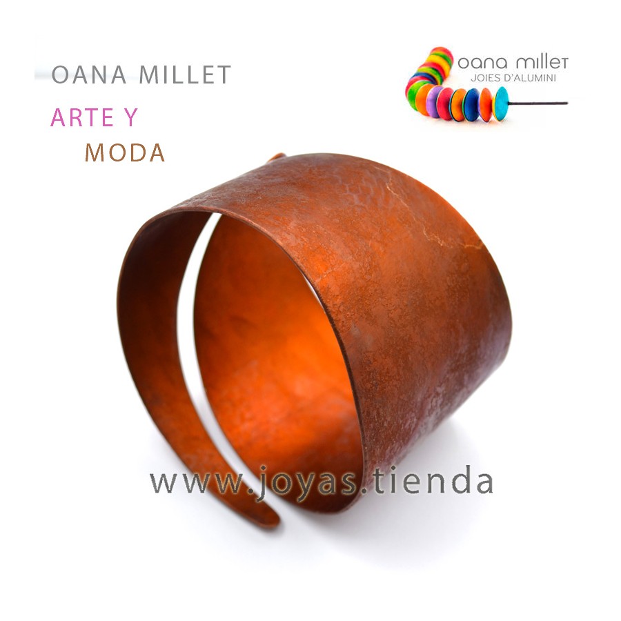 Pulsera Ancha Logos Marrón