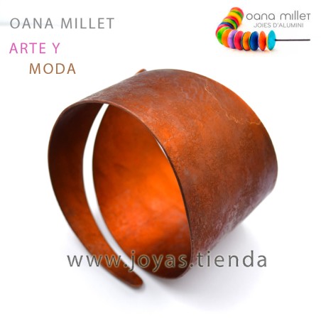 Pulsera Ancha Logos Marrón