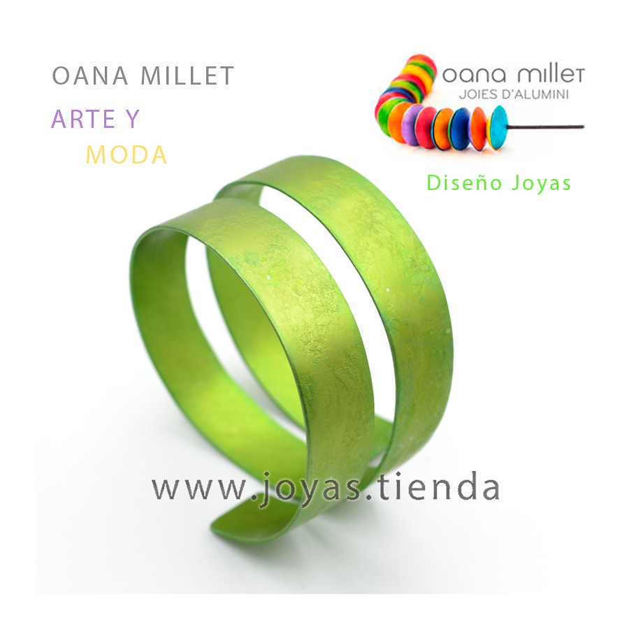 Pulsera Ancha Arco Verde Frontal