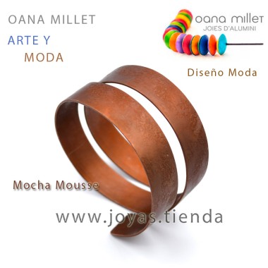 Pulsera  Ancha Arco Marrón