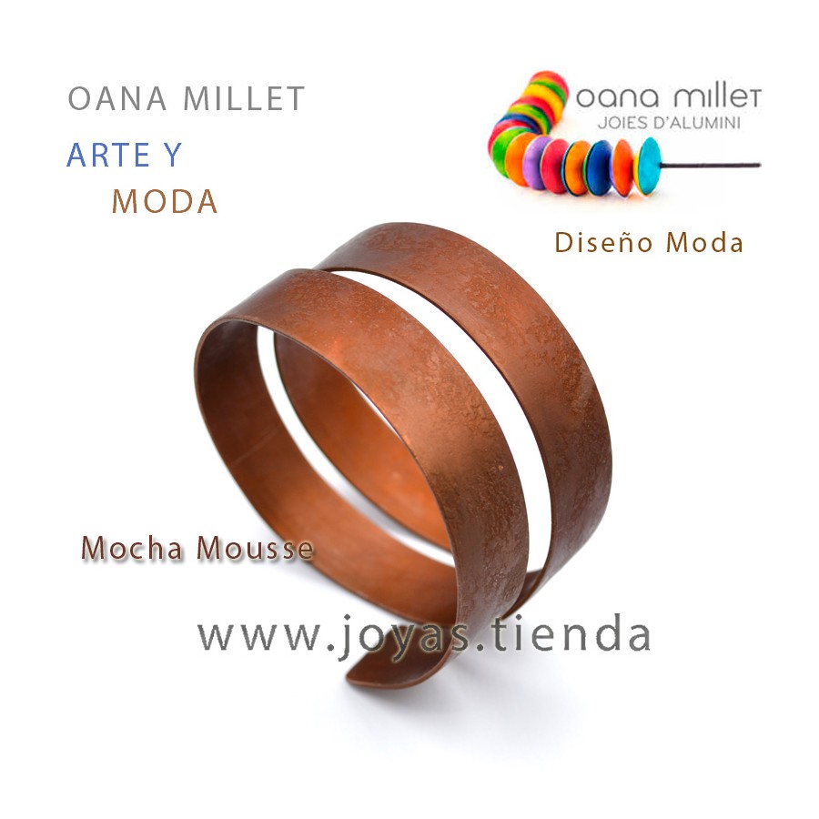 Pulsera  Ancha Arco Marrón