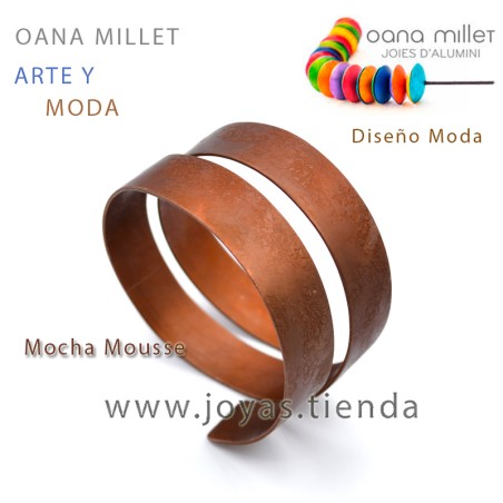 Pulsera  Ancha Arco Marrón