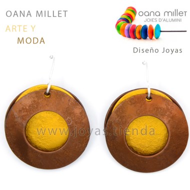 Pendientes Eterno Marrón y Dorado