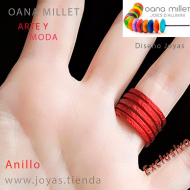 Anillo Vida Rojo Mano Reverso